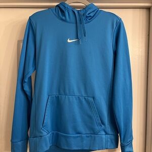Nike Men's Bright Blue Dri-Fit Hoodie Pullover with Swoosh
